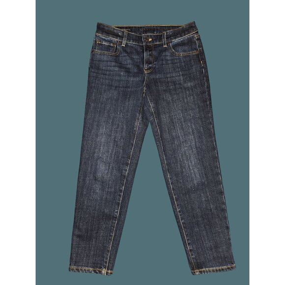 2/$35 Talbots Everyday Relaxed Straight Leg Stretch Jeans Women Size 4P - Picture 1 of 12